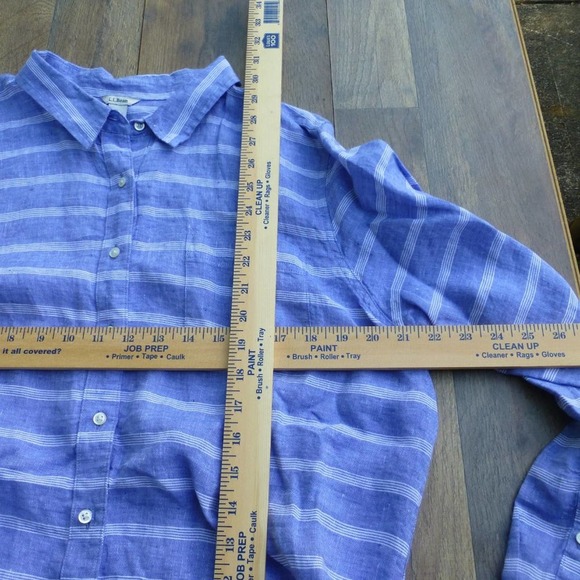 Womens LL Bean Long Linen button down long XL Shirt - Picture 5 of 7